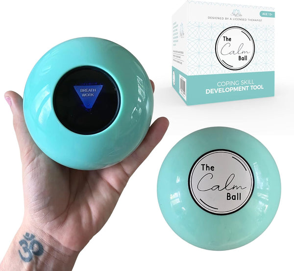 StayCalm Wellness Products The Calm Ball Therapist-Designed Coping Skills Magic 8 Ball with 20 Calming