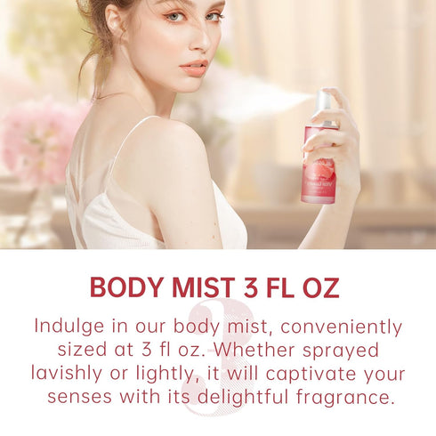 Bath and Body Gift Set for Women & Girls, 3PCS Japanese Cherry Blossom Spa Set - Shower Gel, Body Lotion, Body Mist