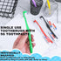 100pcs Disposable Toothbrushes with Toothpaste, Individually Wrapped Travel Toothbrushes Kit Bulk for Homeless, 5 Colors