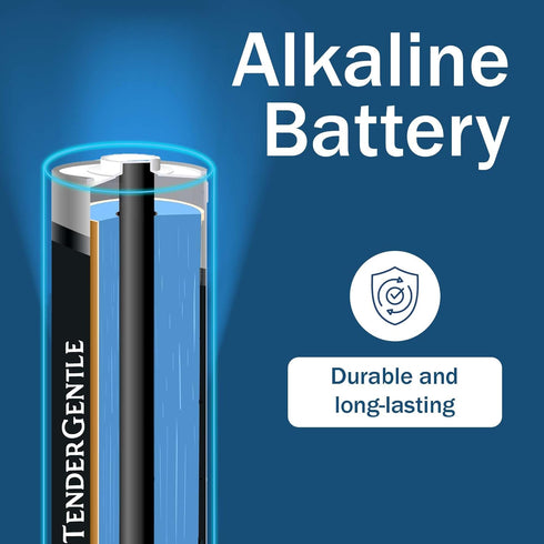 TenderGentle 24 Pack Double AA Batteries - Alkaline AA Batteries for Office and Household Items - No Mercury or Cadmium