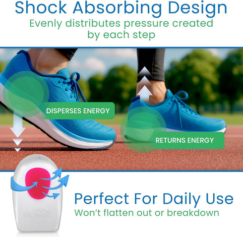 ViveSole Gel Heel Cups (Pair) - Silicone Cushion Insert Pads for Pain Relief, Plantar Fasciitis, Heel Spurs, Shoes