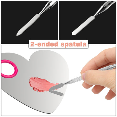 Luxspire Makeup Mixing Palette, Stainless Steel Cosmetics Palette with Spatula for Foundation Cream Mixing, Eyeshadow,
