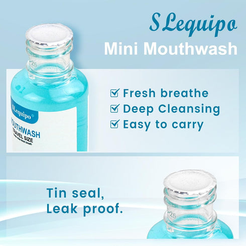 25 Travel Size Mouthwash Bulk Mini Bottles, 1.2oz/35ml Fresh Mint Portable Mouthwash for Toiletry Kits