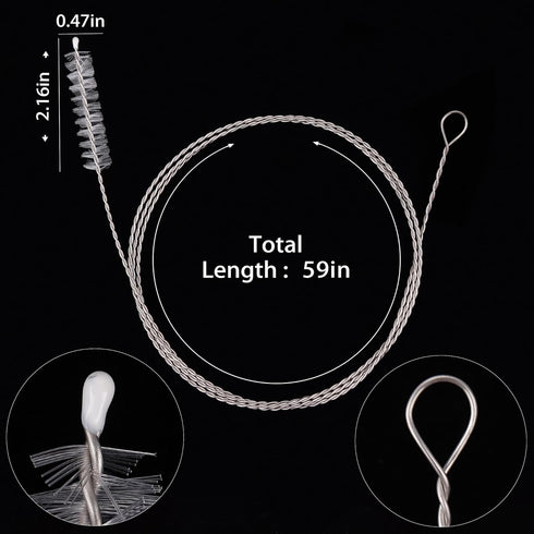 Flexible Drain Brush - Extra Long Nylon Cleaner for Plumbing Sink, Fridge, Skinny Pipe, 143cm/56 inch (1 PCS)