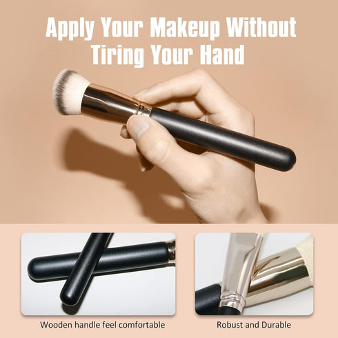 Makeup Brushes, Raffaello 3Pcs Foundation Brushes Set for Liquid Makeup Blending and Buffing