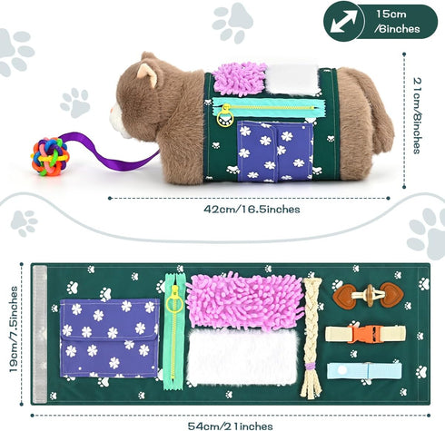 SOFWO Fidget Blanket and Muff Cat for Adults with Dementia, Alzheimers Dementia Activities Products for Elderly
