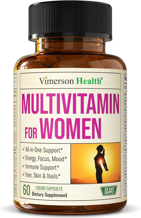 Multivitamin for Women - Daily Vitamins for Energy, Mood, Hair, Skin, Nails - Liquid Caps