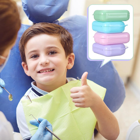 64 Pcs Retainer Case with Vent Holes - Multicolor Dental Storage Container for Office, Travel, Household (9 Colors)