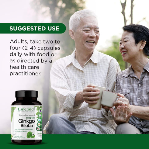 EMERALD LABS Ginkgo Biloba Extract - 60 Vegetable Capsules for Brain Health, Antioxidant & Energy Support