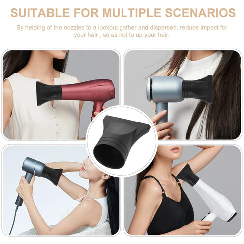 Ipetboom 2Pcs Professional Hair Dryer Nozzle Replacement, Black Plastic Salon Styling Tool