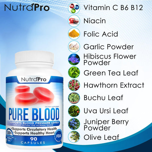 NutraPro Blood Pressure Supplements, Healthy Heart, Cholesterol Level Support, 90 Capsules with Hawthorn