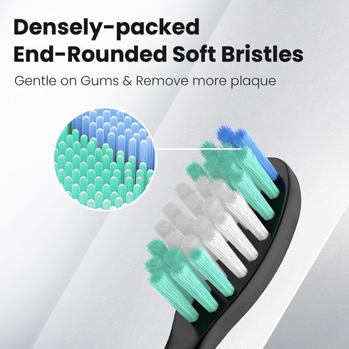 Replacement Toothbrush Heads Pack of 5 Compatible with AquaSonic Black Series, Vibe Series, Black Series Pro