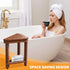 MISSEND 15 Shower Foot Rest in, Acacia Shower Stool for Shaving Legs,Corner Bath Shower Bench with Starage Shelf
