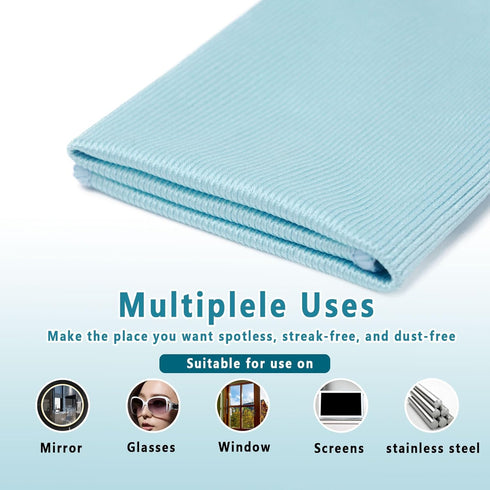Misequal 6 Pack Glass Cleaning Cloth Microfiber Cleaning Cloth for Window Eyeglass Jewelry Windshields Mirrors