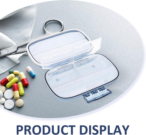 WEKAMOS 7-Compartment Portable Large Capacity Pill Organizer Waterproof Weekly Medicine Case Travel Storage Dispenser