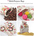 24 Pack Rose Double Drawstring Burlap Bags - 5.5"x 4" Reusable Linen Gift Pouches for Wedding Party
