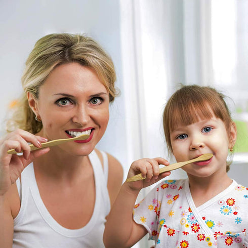 Biodegradable Bamboo Toothbrushes, 10 Piece BPA Free Soft Bristles, Natural, Eco-Friendly, Compostable