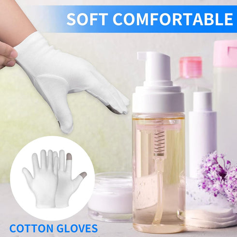 Sibba 2 Pairs Touch Screen Moisturizing Gloves and Socks - Overnight Bedtime Hand Spa Treatment for Eczema