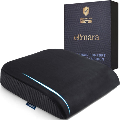 Elmara Doctor-Designed Memory Foam Seat Cushion is The Ultimate Comfort Solution Thick