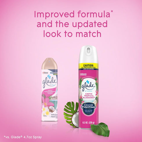 Glade Air Freshener Odor Fighting Room Spray, Exotic Tropical Blossoms, 8.3 oz, Pack of 2