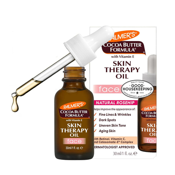 Palmer's Cocoa Butter Formula Moisturizing Skin Therapy Oil for Face, Vitamin E, C & 10 Pure Facial Oil Blend, 1 Ounce