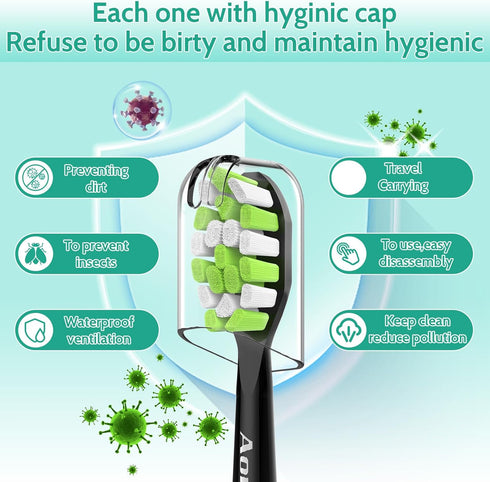 Aoremon Replacement Heads for Philips Sonicare DiamondClean, 2 Series, 3 Series, ProtectiveClean, FlexCare, 6 Count,