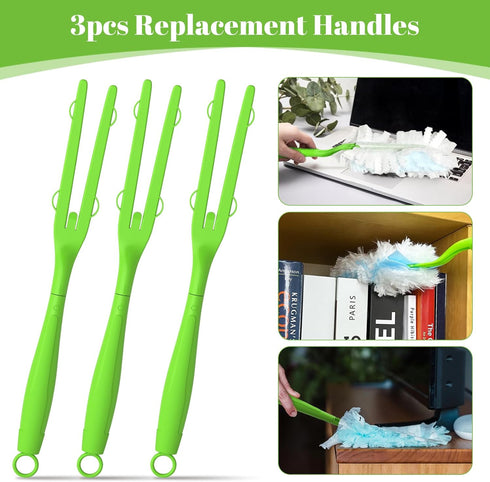Extendable Duster Mop Handle - Includes 3pc Extended Handles, Compatible with Refill, Detachable and Replaceable (3,