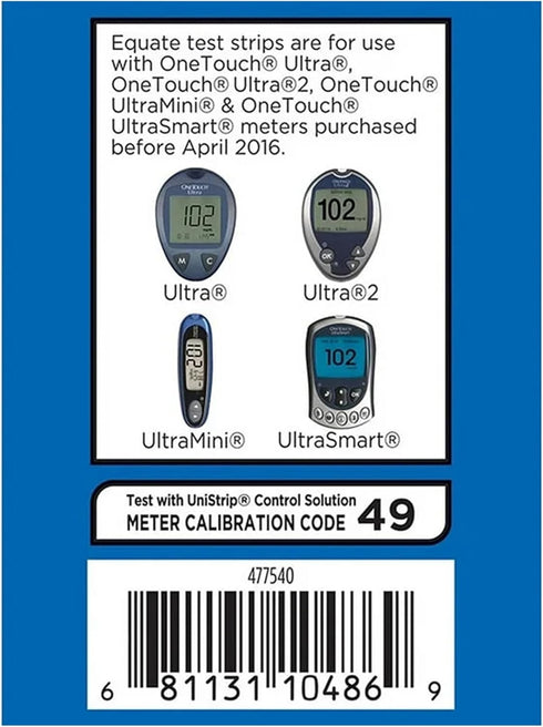 Blood Glucose Test Strips - 50 Count for Glucose Monitor Kit, Compatible with OneTouch Meters, Reliable Readings