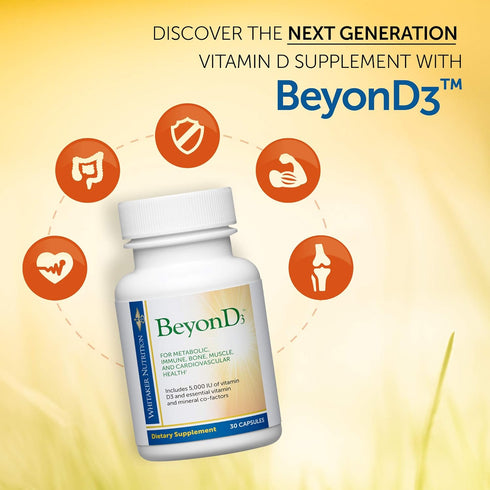 Dr. Whitaker's BeyonD3 - Vitamin D3 Supplement 5,000 IU with Boron, K2, Magnesium & Zinc (30 Capsules)