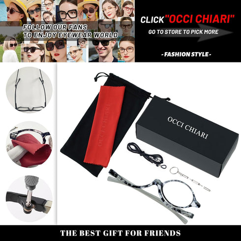 OCCI CHIARI Reading Glasses, Eye Make Up Rotatable Cosmetic Eyeglasses for Women
