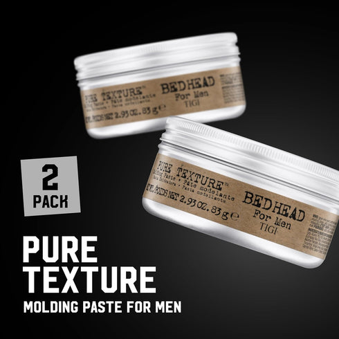 TIGI Bed Head for Men Pure Texture Hair Molding Paste, 2.93 oz (2 Pack)