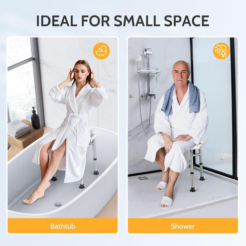 Shower(500lb), 5 3-Minute Hiqufet Shower Chair for Inside Height Adjustable Shower Stool, Shower Seats for Adults