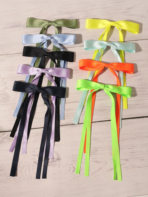 LFOUVRE Bow Hair Clips with Tassels, 18pcs Hair Accessories Set for Women and Girls