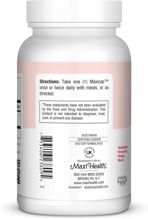 Maxi Health CO Q10 100mg, Coenzyme Q10 Supplement, 90 Liquid Capsules