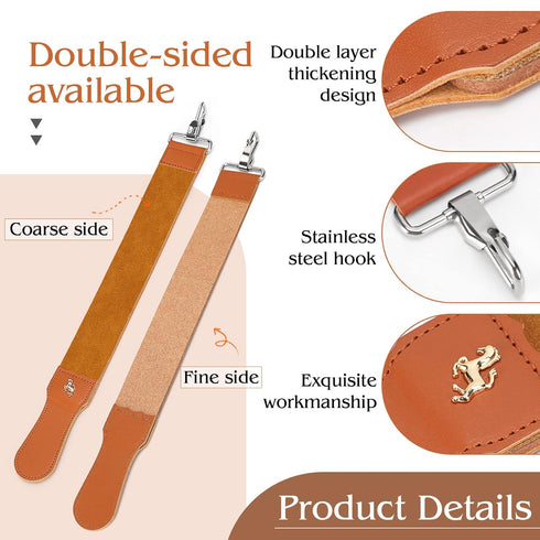 Straight Razor Strop Leather Sharpening Strap for Barber Use