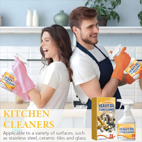 Wanban 2pc Heavy Duty Degreaser Cleaner Spray - Kitchen Heavy Oil Clean for Stubborn Oil Stains, All-Purpose Cleaner