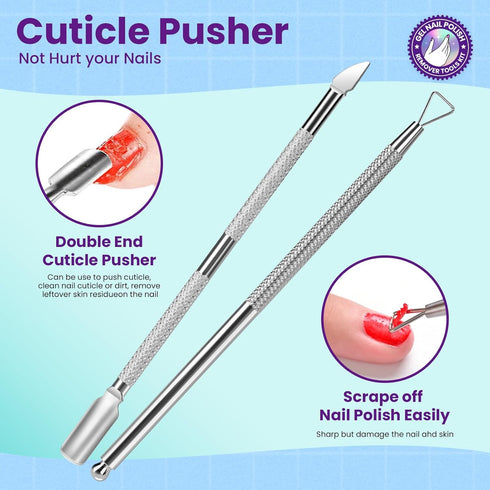 HNYYZL Gel Nail Polish Remover Tools Kit with 100ml Remover Bottle, Plastic Nail Clips, Lint Free Wipes, Nail Brush