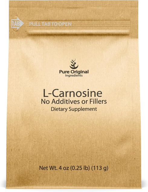 PURE ORIGINAL INGREDIENTS L-Carnosine Powder (4 oz) - Dietary Supplement, Lab-Verified, No Additives