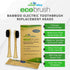 Electric Toothbrush Replacement Heads, 4pk, Charcoal Infused Bamboo, Sustainable BPA Free