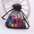 Wudygirl 100pcs Sheer Black Organza Bags - Drawstring Wedding Party Favor Jewelry Storage Sachets, 3.9 by 4.7 inches