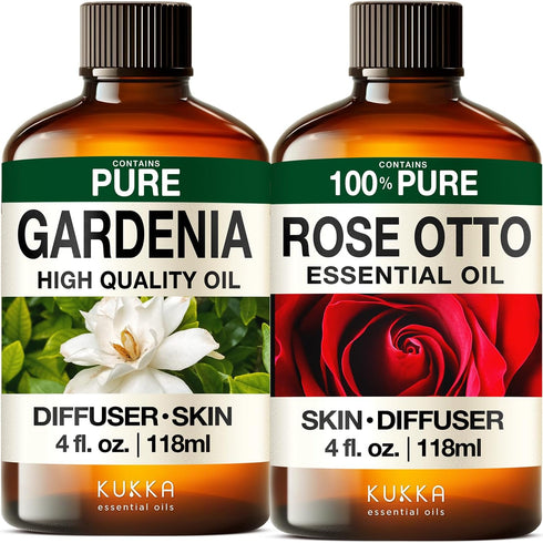 Gardenia Essential Oil for Diffuse & Rose Otto Essential Oil for Diffuser
