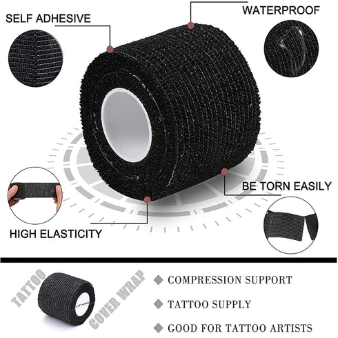 Lyuxzad 4 Pack 2" 5 Self-Adherent Grip Tape Wrap - Cohesive Bandage Wrap x Yards Machine Wrap Cover Elastic Bandage