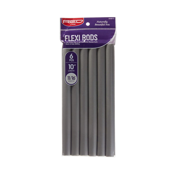 Red by Kiss Flexi Rods, Heatless Hair Curler for 90s Glamorous Curls, Sleep Styler (10" Length, 11/16" Diameter)