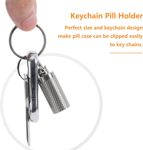 Titanium Keychain Pill Holder Container, Waterproof Portable Pill Box Case for Purse or Pocket, 1pc