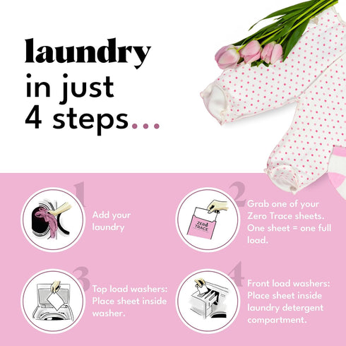 ZERO TRACE Baby Friendly Laundry Detergent Sheets, 72 Loads, Eco-Friendly, Hypoallergenic