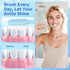 Packaged, (30-Pack) Disposable Toothbrushes with Toothpaste, Travel Toothbrush Kit, Individually Light Blue, with Floss