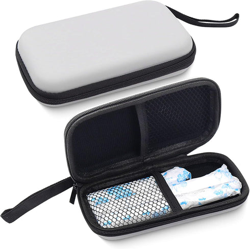 Tuciyke 2 Pack Gray Tampon Storage Bag, Zipper Holder for Feminine Products, Portable Period Pouch for Women, Girls