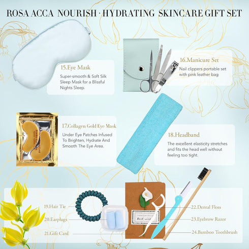 Spa Gifts for Women, 28pcs Ylang Ylang Facial Skin Care Set, Body & Facial Kit for Birthday or Mother's Day