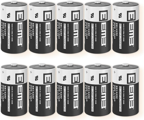 EEMB ER14250 1/2 AA 3.6V Lithium Battery, 1200mAh Lithium Thionyl Chloride, Non-Rechargeable Batteries for Home