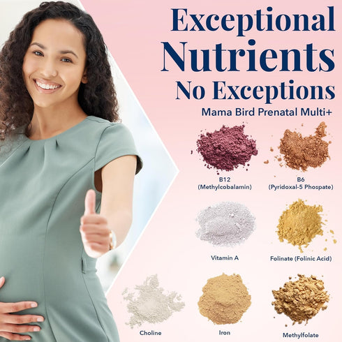 Best Nest Wellness Mama Bird Prenatal Vitamin - Vegan Prenatal Vitamins for Women with Methylfolate (Folic Acid) &